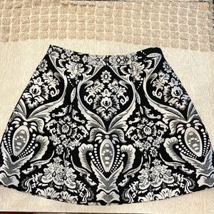 Alice + Olivia Jacquard Damask A Line Intarsia Skirt